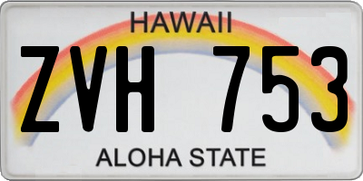 HI license plate ZVH753