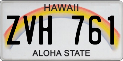 HI license plate ZVH761