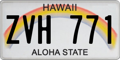 HI license plate ZVH771