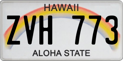 HI license plate ZVH773
