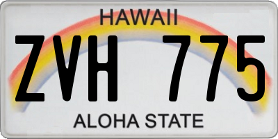 HI license plate ZVH775