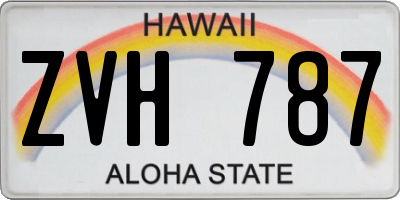 HI license plate ZVH787