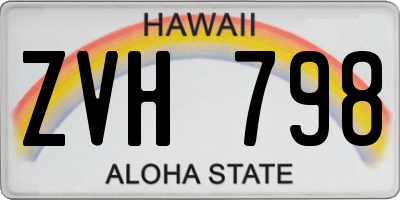 HI license plate ZVH798