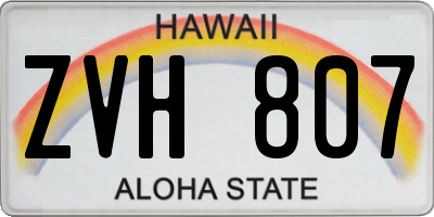 HI license plate ZVH807