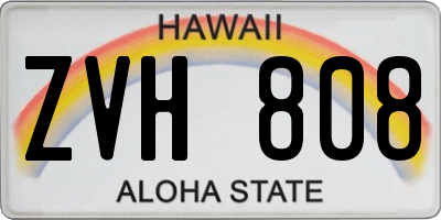HI license plate ZVH808