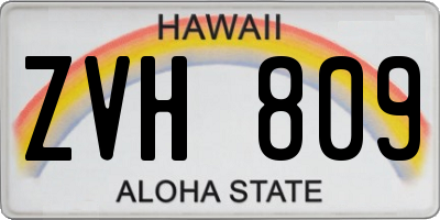 HI license plate ZVH809