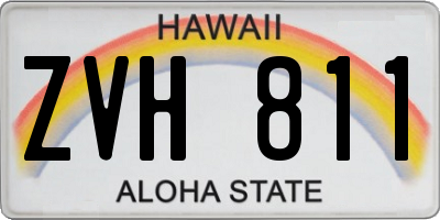 HI license plate ZVH811