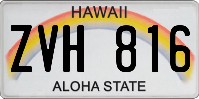 HI license plate ZVH816
