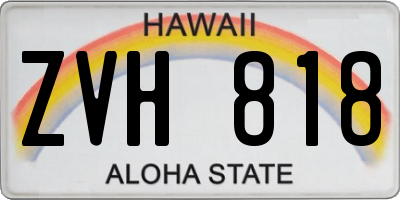 HI license plate ZVH818