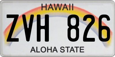 HI license plate ZVH826
