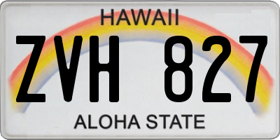 HI license plate ZVH827