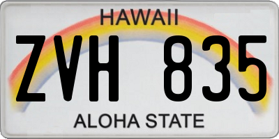 HI license plate ZVH835