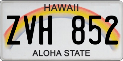 HI license plate ZVH852