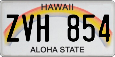 HI license plate ZVH854