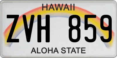 HI license plate ZVH859