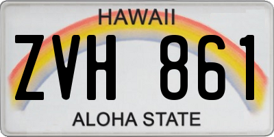 HI license plate ZVH861