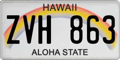 HI license plate ZVH863