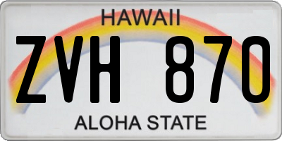 HI license plate ZVH870