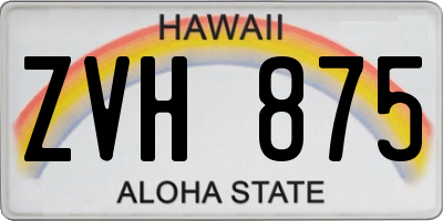 HI license plate ZVH875
