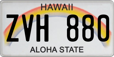 HI license plate ZVH880