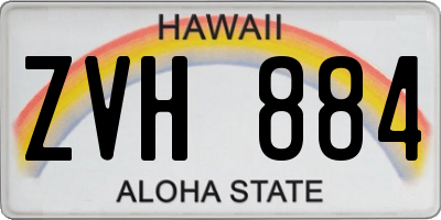 HI license plate ZVH884