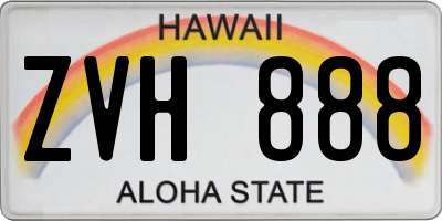 HI license plate ZVH888