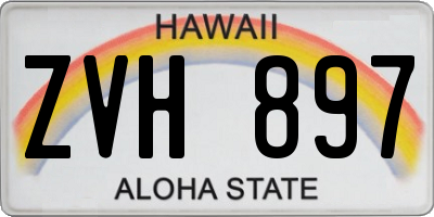 HI license plate ZVH897