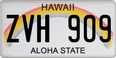HI license plate ZVH909