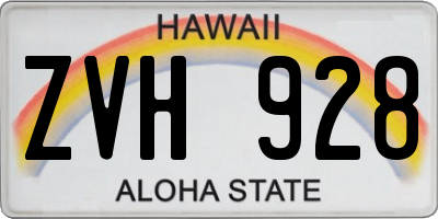 HI license plate ZVH928