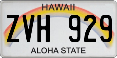 HI license plate ZVH929