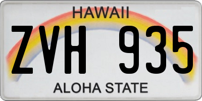 HI license plate ZVH935