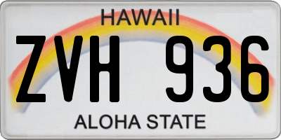 HI license plate ZVH936