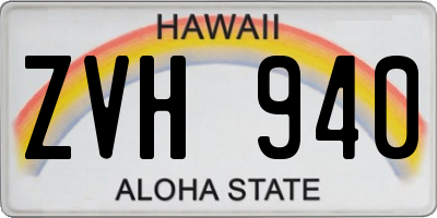 HI license plate ZVH940