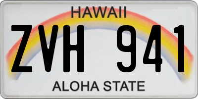 HI license plate ZVH941