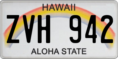 HI license plate ZVH942
