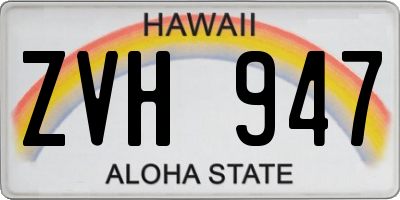 HI license plate ZVH947