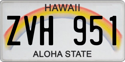HI license plate ZVH951