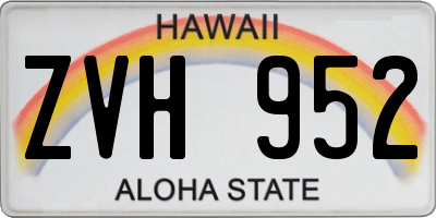 HI license plate ZVH952