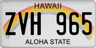 HI license plate ZVH965