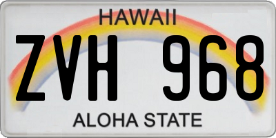 HI license plate ZVH968