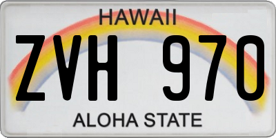 HI license plate ZVH970