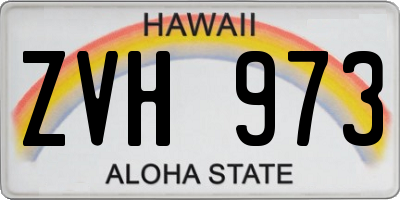 HI license plate ZVH973