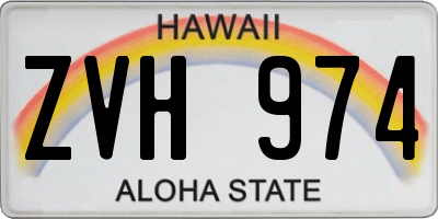 HI license plate ZVH974