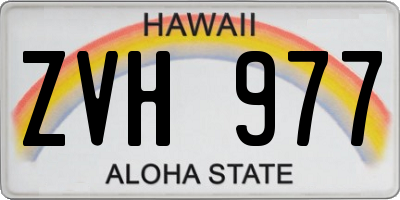 HI license plate ZVH977