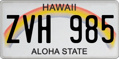 HI license plate ZVH985