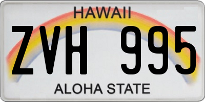 HI license plate ZVH995