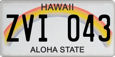 HI license plate ZVI043