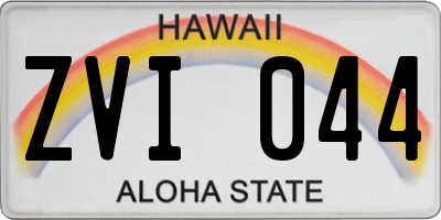 HI license plate ZVI044
