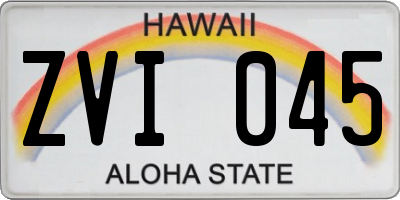 HI license plate ZVI045