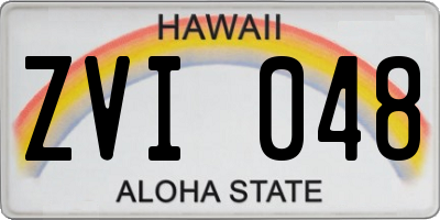HI license plate ZVI048